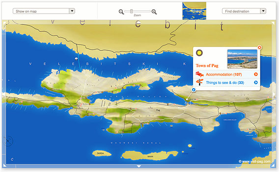 Mappa di Isola di Pag