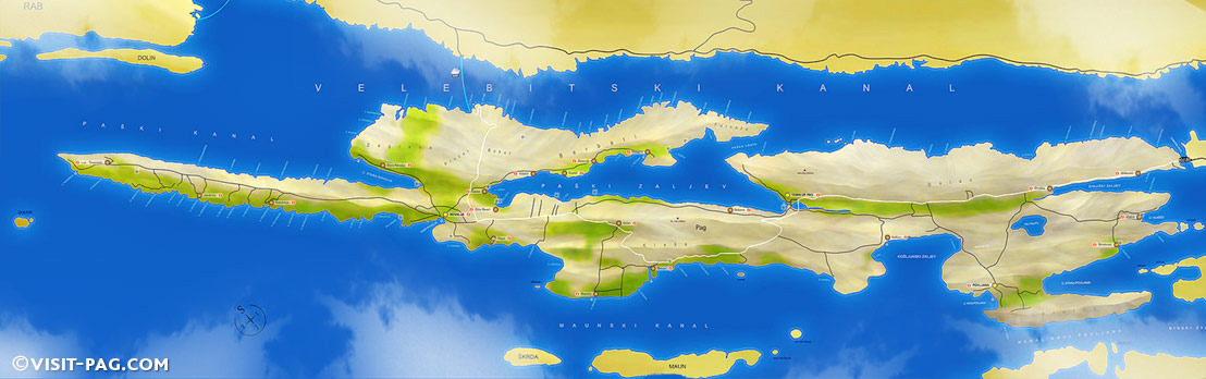 Mappa di Isola di Pag